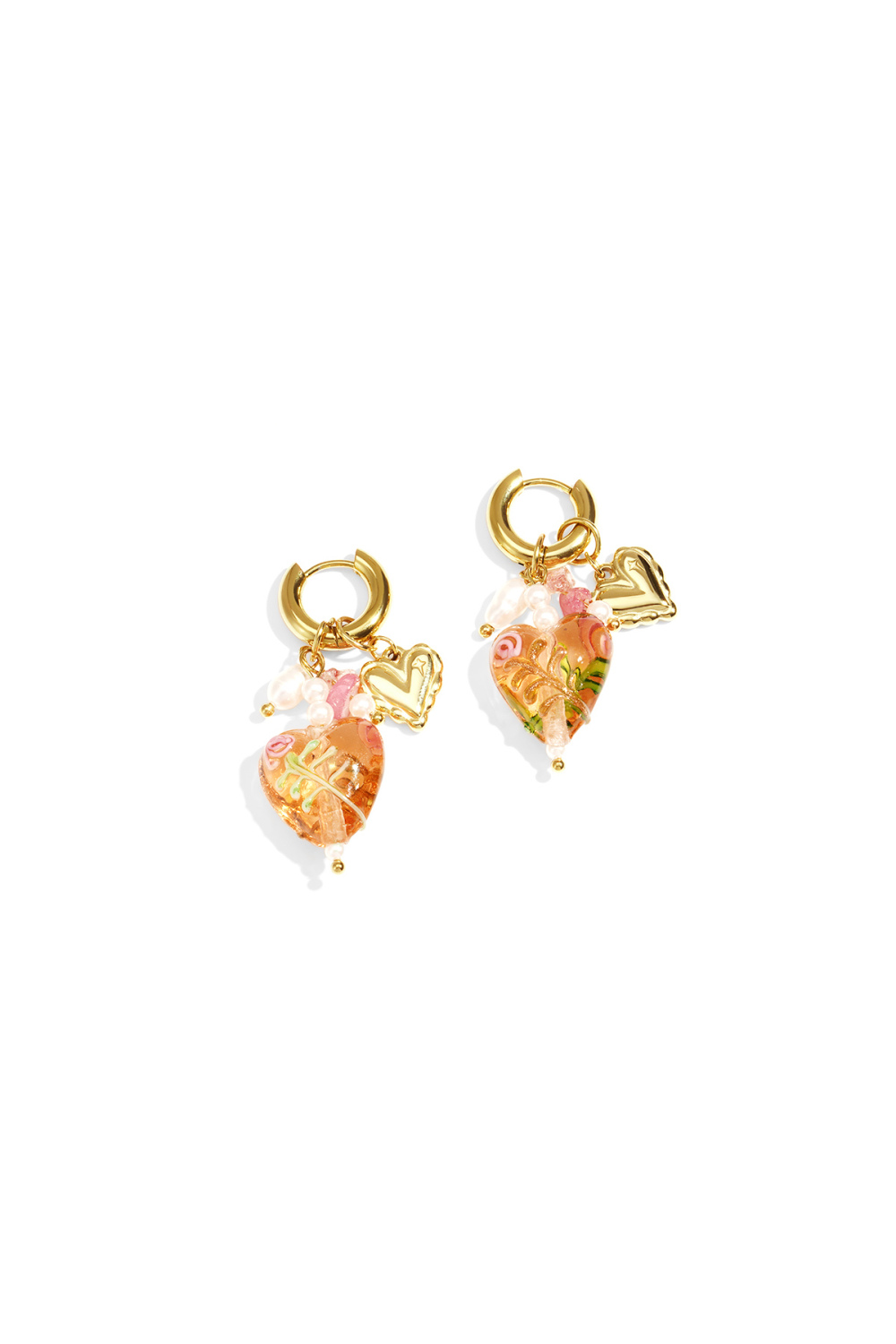Boucles D'Oreilles Coeur Pastel 