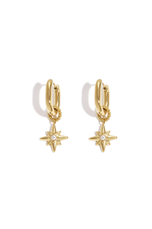 Boucles D'Oreilles Avec Une Étoile Filante Sur Une Petite Bague h5
