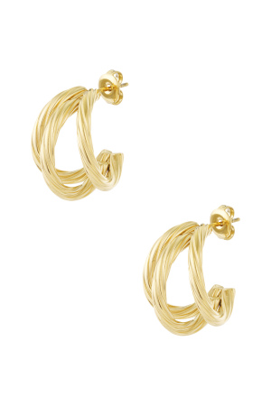 Boucles D'Oreilles Créoles Géométriques En Acier Inoxydable Daily Daily h5 