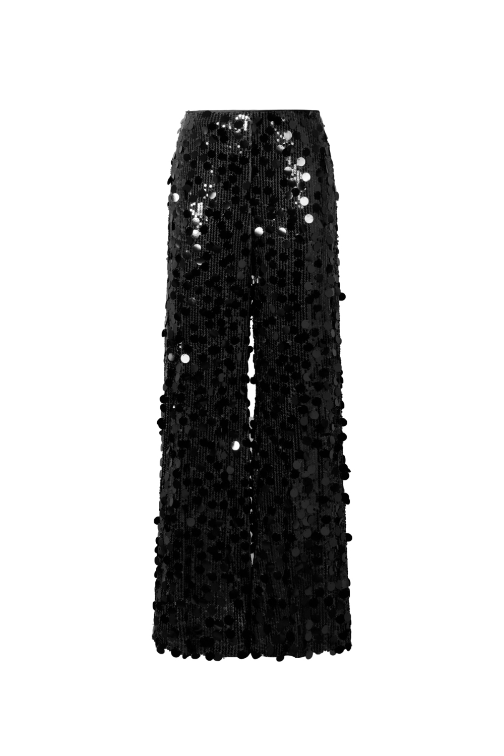 Tissu Polyester Fibre Femme Pantalon Droit Paillettes Élégant 