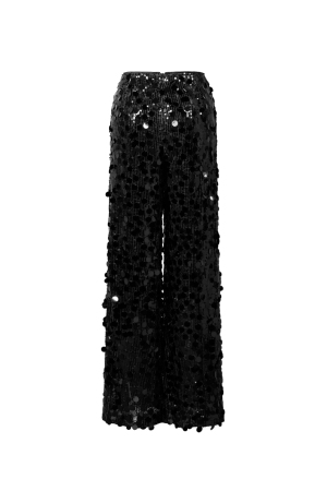 Tissu Polyester Fibre Femme Pantalon Droit Paillettes Élégant h5 Image3