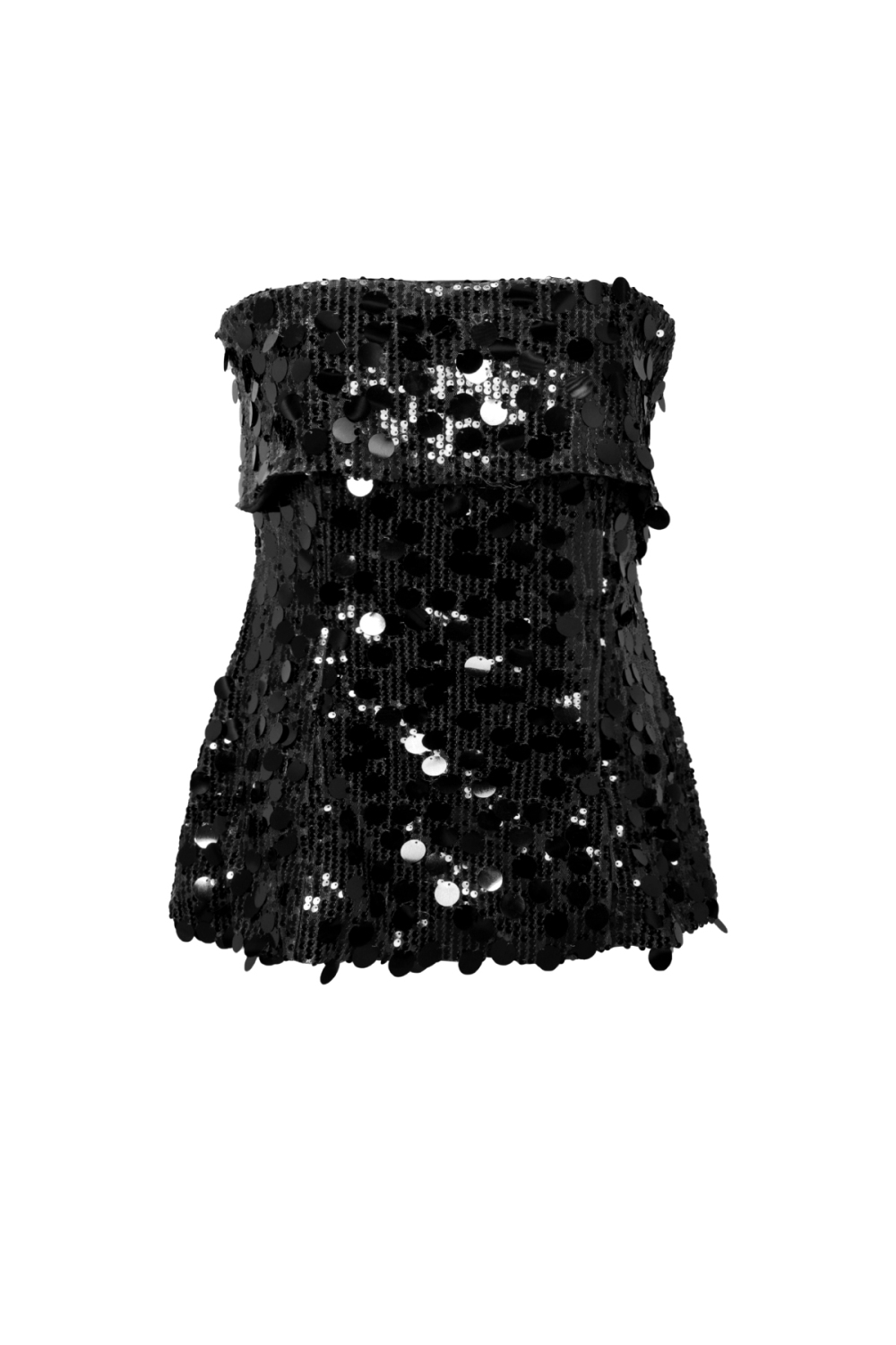Tissé Fibre De Polyester Haut Sans Manches Femme Paillettes Élégant 