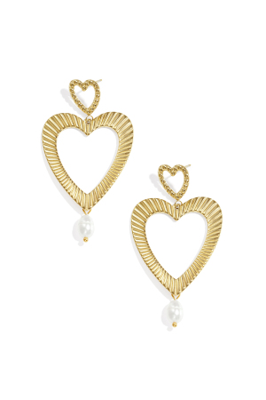 Boucles D'Oreilles Pendantes En Acier Inoxydable En Forme De Cœur, Collection Décontractée Et Simple Pour Femmes h5