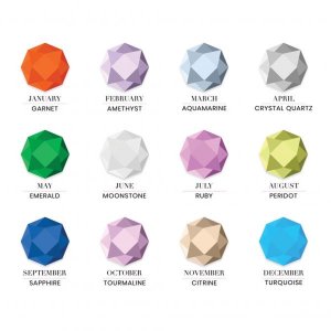 Ensemble De 12 Bagues Avec Pierre De Naissance En Couleur Or Acier Inoxydable One Size h5 Image4