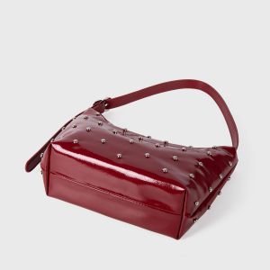 Sac Bandoulière Femme Simple Series, Couleur Unie Décontractée, Rivets, En Pu. h5 Image3