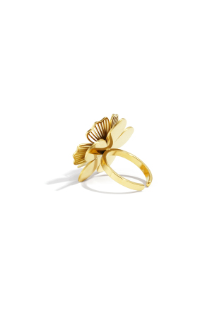 Bagues De Déclaration En Acier Inoxydable Fleur Casual Daily Simple Série Bijoux Pour Femmes h5 Image4