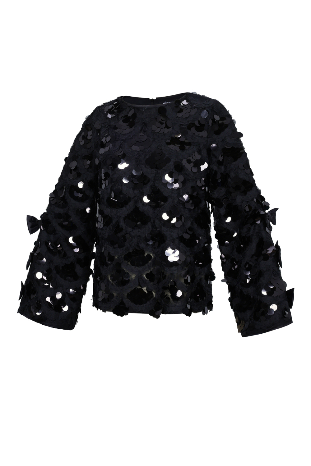 Tissu Polyester Fibre Femmes Hauts À Manches Longues Élégant Paillettes Déclaration h5Image2