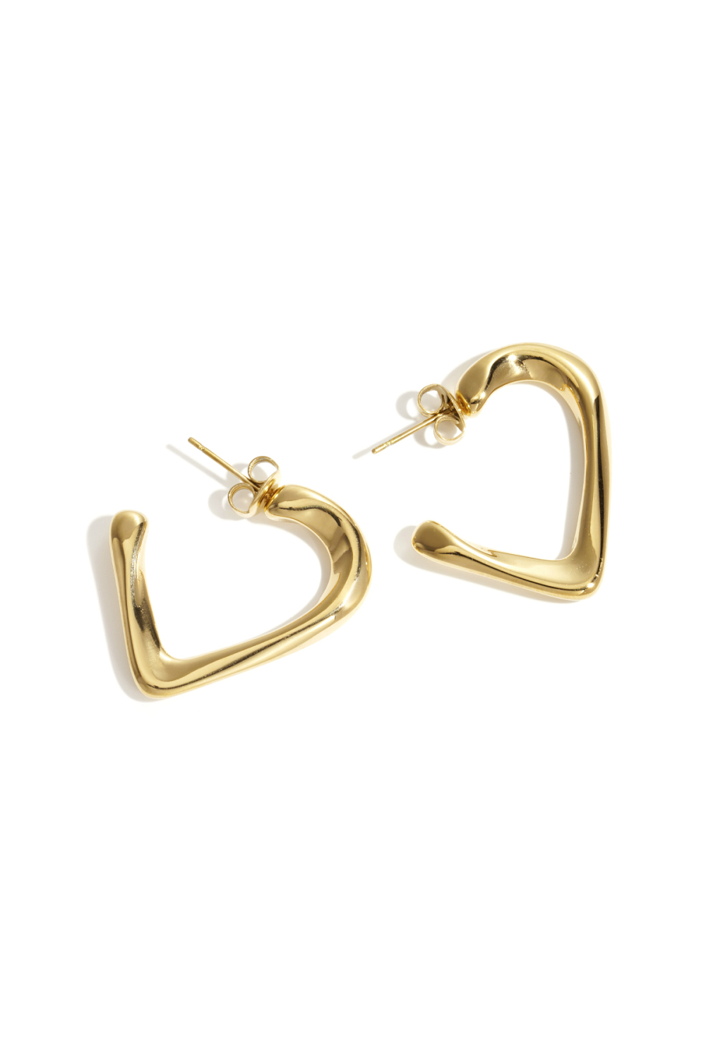 Boucles D'Oreilles Créoles Cœur Simple Daily Simple Series Bijoux Pour Femmes