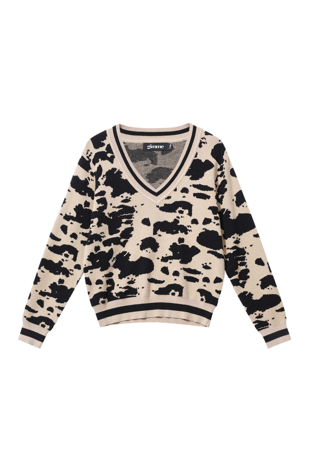 Tricot (Y Compris Crochet Et Tissus En Laine) Pull À Col En V Imprimé Léopard Pour Femme Automne/Hiver Décontracté 