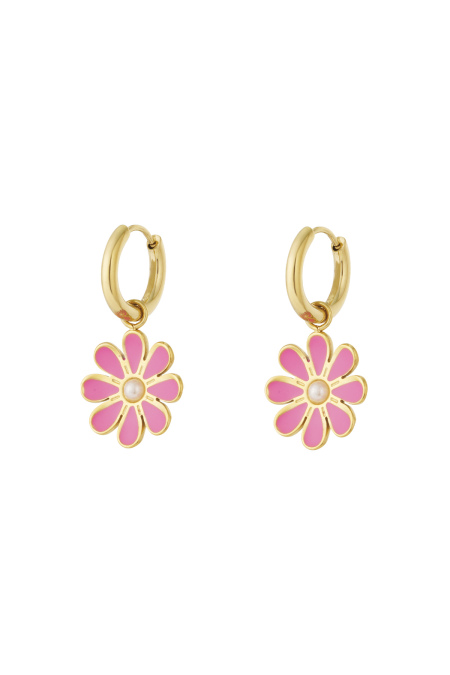 Boucles d'oreilles pendantes en acier inoxydable, motif floral, style décontracté et quotidien
