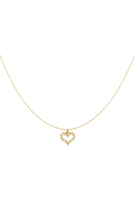 Collier coeur en strass