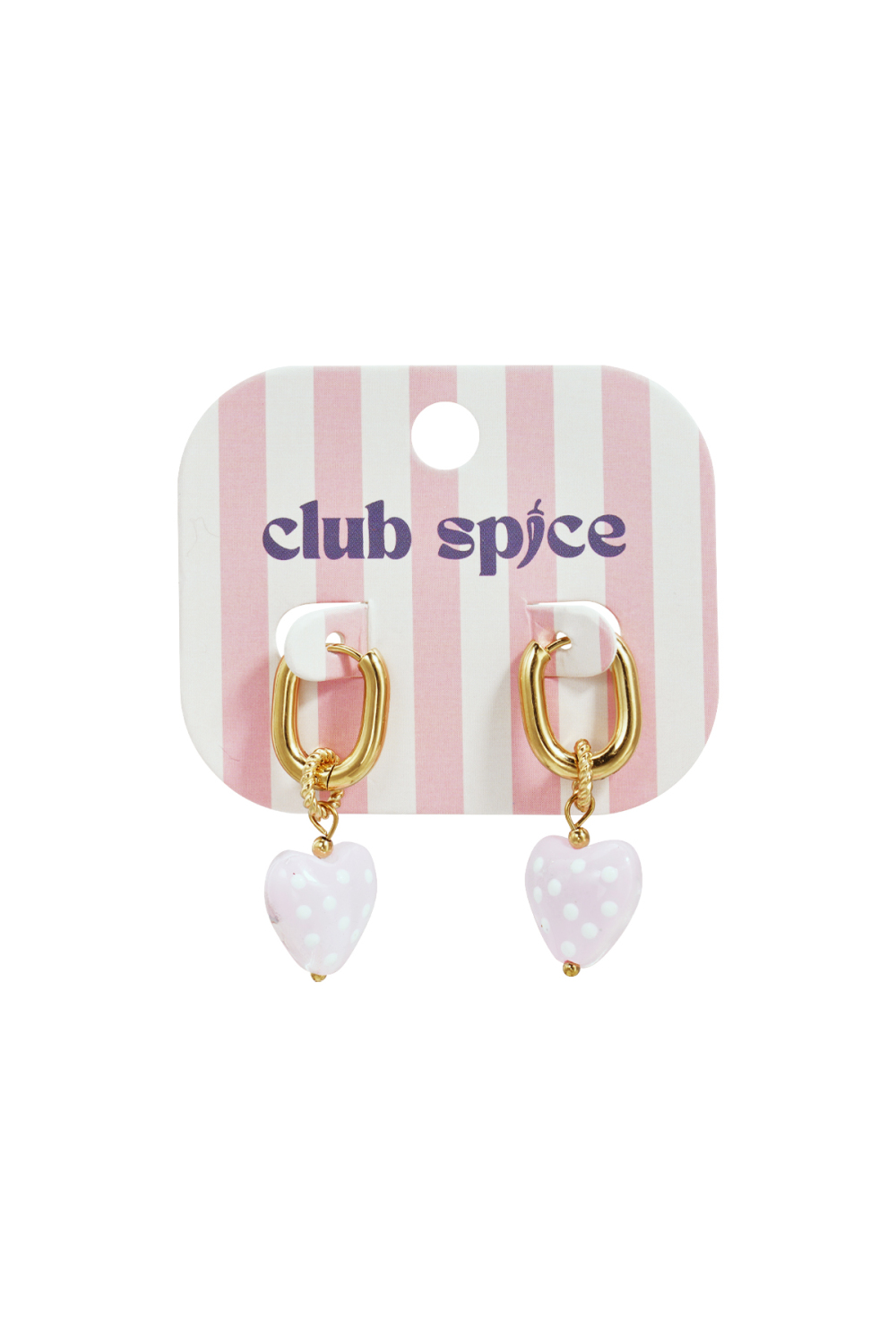 Boucles D'Oreilles Avec Des Cœurs Pendants À Pois Image3