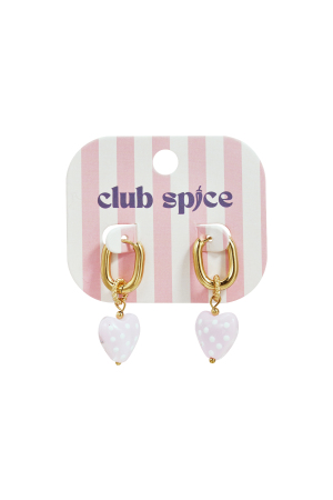 Boucles D'Oreilles Avec Des Cœurs Pendants À Pois h5 Image3