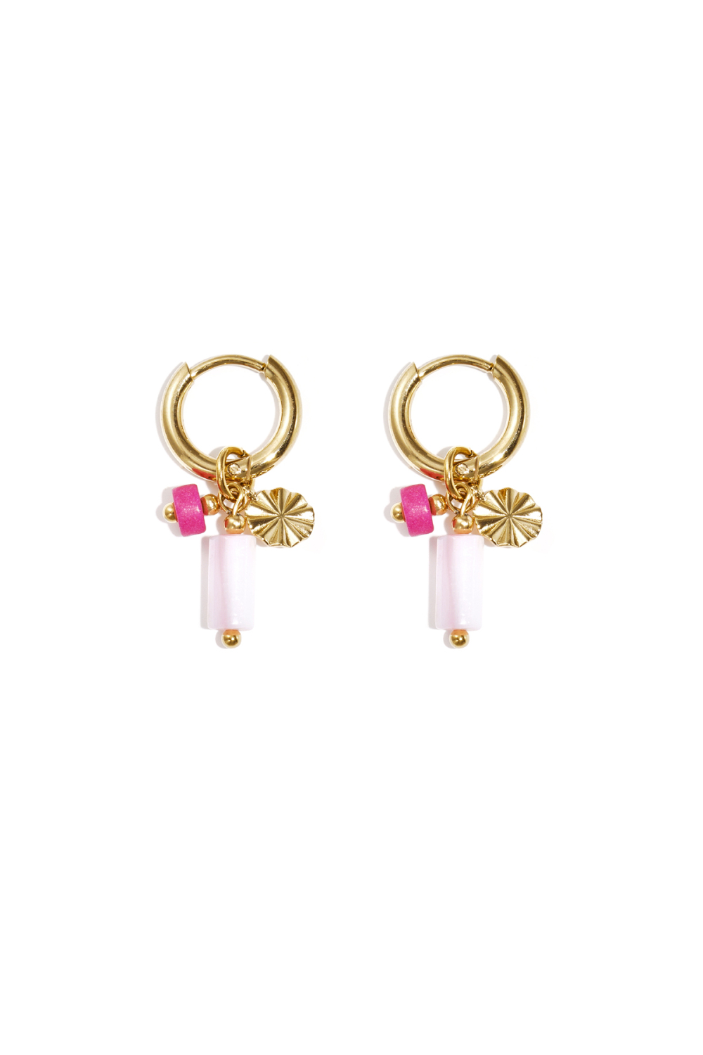 Boucles D'Oreilles Avec Perles Et Breloque En Forme De Pièce 