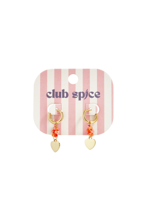 Boucles D'Oreilles Avec Un Cœur Sur Une Fleur Perlée h5 Image4
