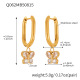 Boucles d'oreilles papillon dorées en zircon en forme de U 