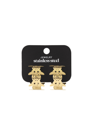 Boucles D'Oreilles Créoles Tortue De Mer h5 Image4