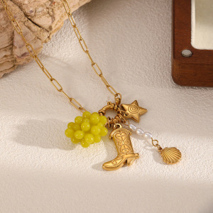 Collier Pendentif Femme Étanche En Acier Inoxydable, Motif Fruit Sucré (1 Pièce) h5 Image4
