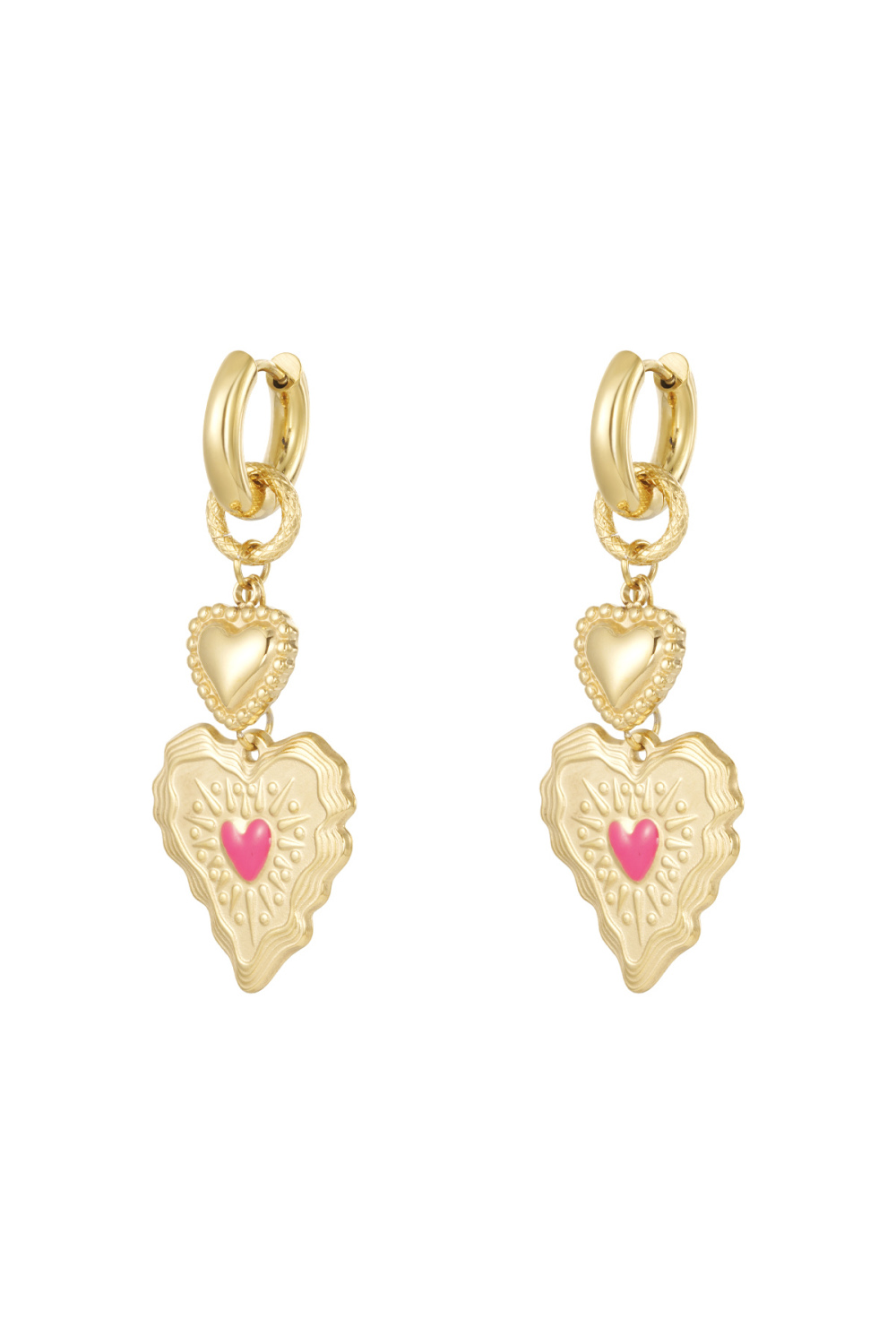 Boucles D'Oreilles Pendantes En Acier Inoxydable, Style Cœur, Décontractées, Simples Et Quotidiennes, Bijoux Pour Femmes 