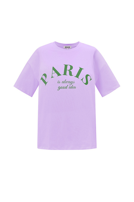Cotton T-shirt Femme Casual Letters 2