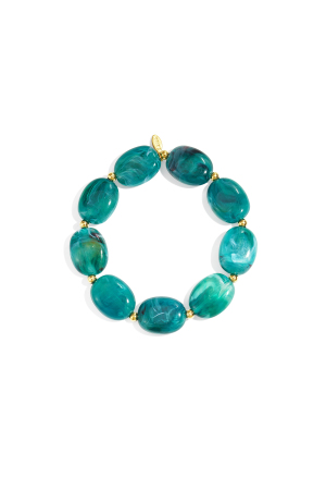 Bracelet De Perles Ovales Et Dorées h5 Image3