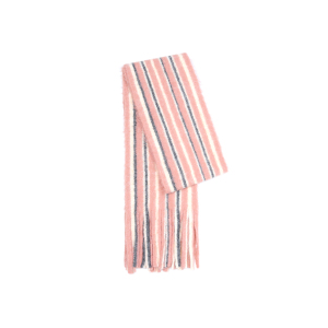 Écharpe D'Hiver Striée À Pompons En Laine Et Polyester, 1 Pièce, À Blocs De Couleurs h5 Image6