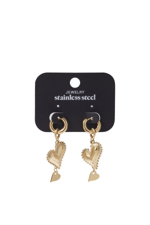 Boucles D'Oreilles Pendantes En Acier Inoxydable, Style Cœur, Décontractées, Simples Et Quotidiennes, Bijoux Pour Femmes h5 Image4