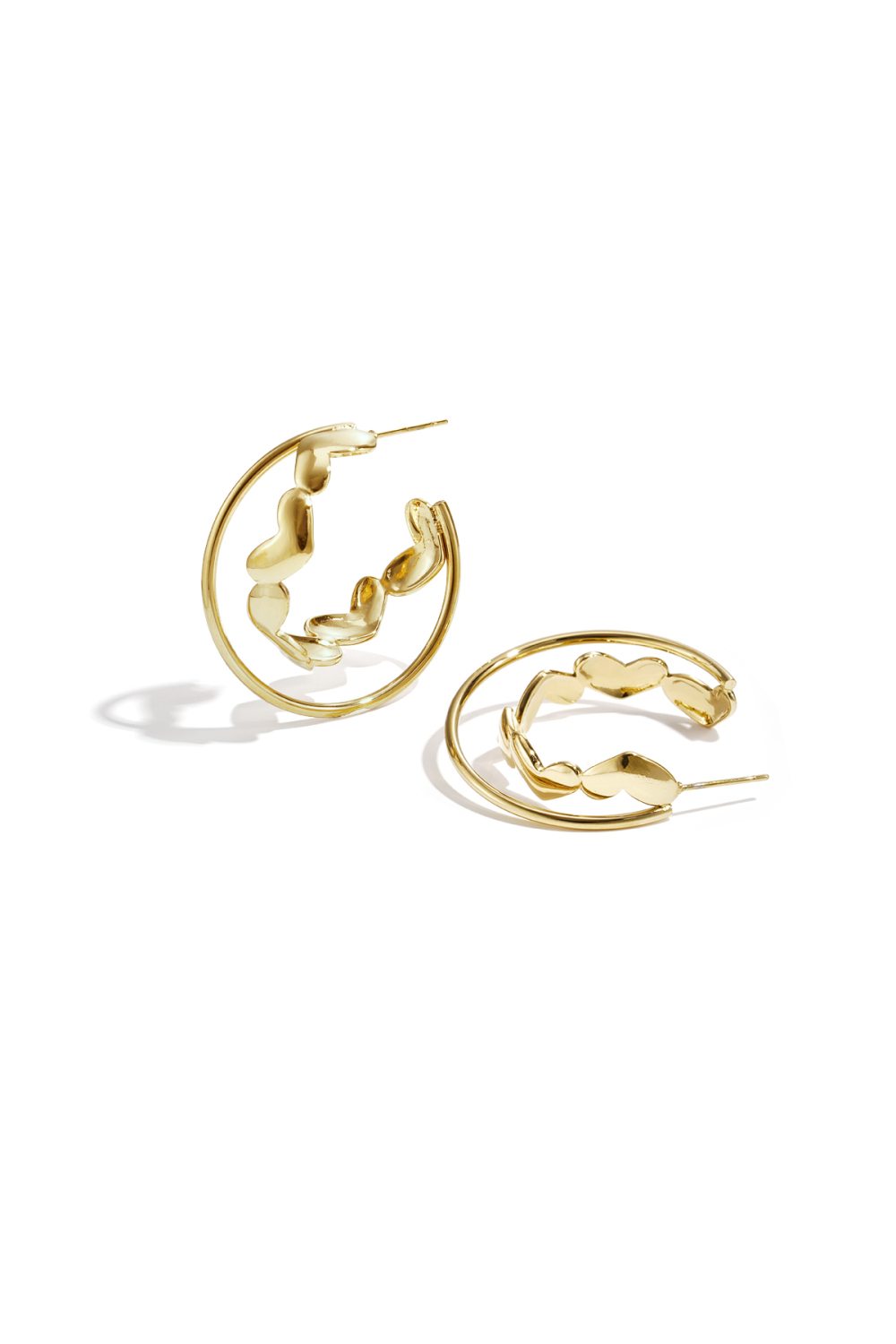 Boucles D'Oreilles Double Créoles Torsadées 