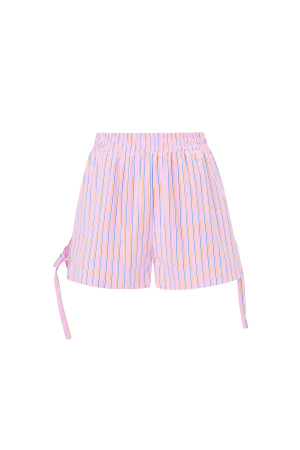 Cotton Woven Shorts Femme Casual Stripes Tie-Up h5 