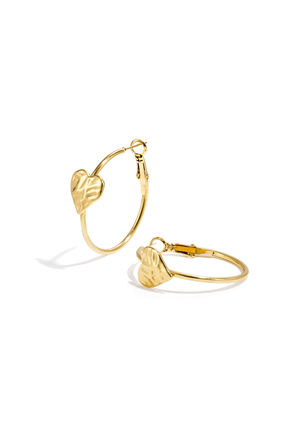 Boucles D'Oreilles Créoles Avec Cœur h5Image5