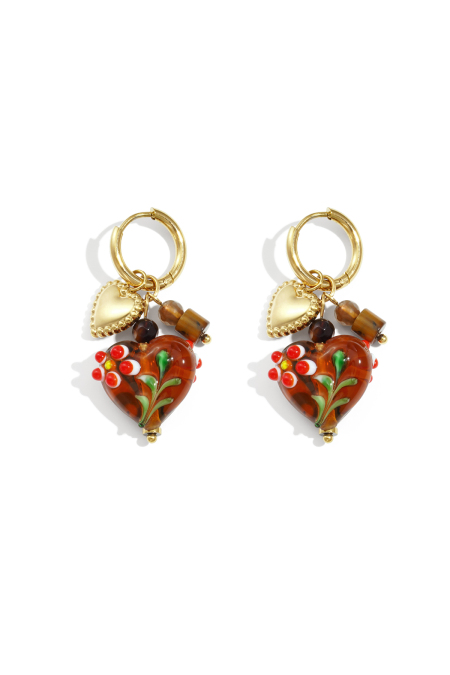 Boucles d'oreilles pendantes en acier inoxydable, style cœur, décontractées, simples et quotidiennes, bijoux pour femmes