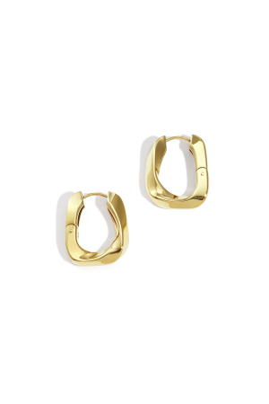Boucles D'Oreilles Créoles Rectangulaires Torsadées h5 