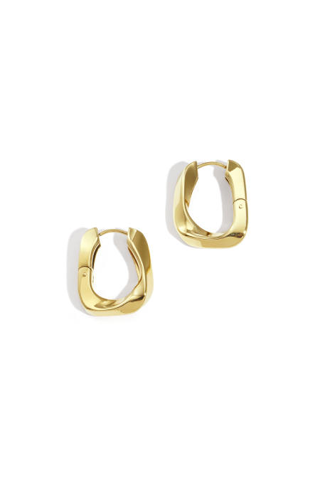 Boucles d'oreilles créoles rectangulaires torsadées