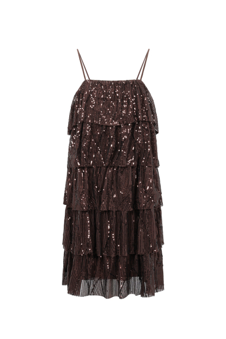 Tissu Polyester Tissé Robe Mini Femme Élégante Paillettes 2