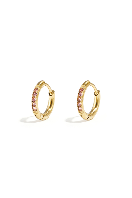 Petites boucles d'oreilles avec pierres - doré
