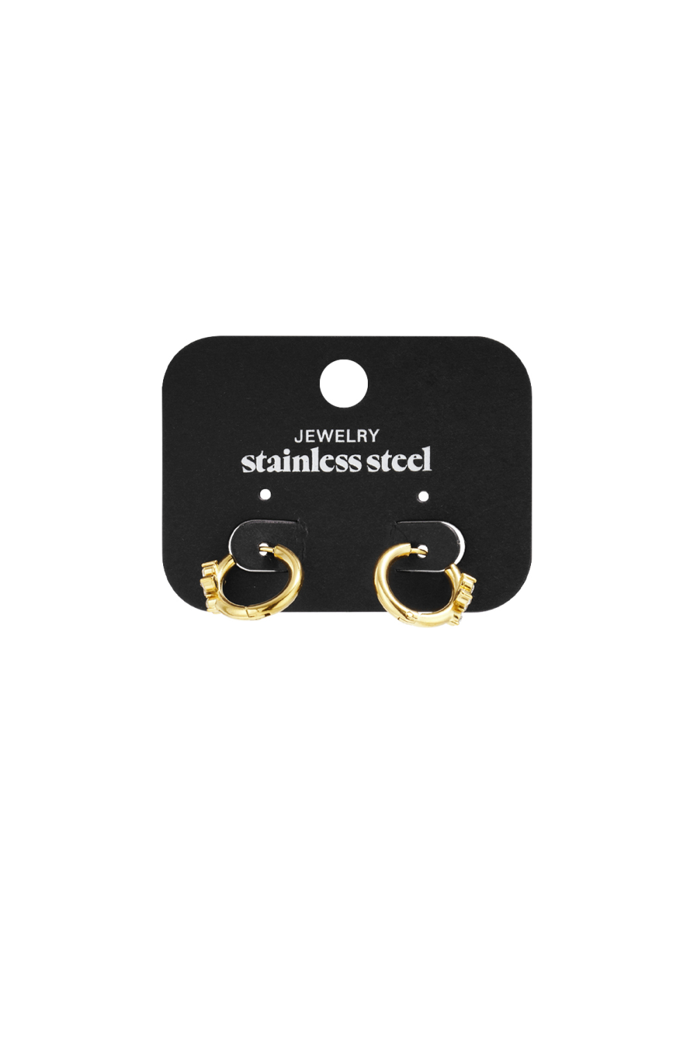 Boucles D'Oreilles Créoles En Acier Inoxydable, Style Floral, Collection Décontractée Et Simple Pour Femmes Image3