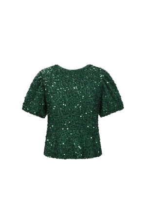Tissu Polyester Fibre Femmes Tops Manches Courtes Élégant Paillettes h5