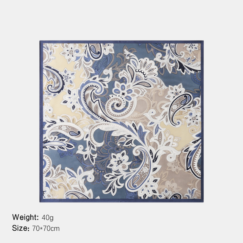 Bandana Pour Femme En Rayonne À Fleurs De Cajou, Série Bleue, 1 Pièce h5Image2
