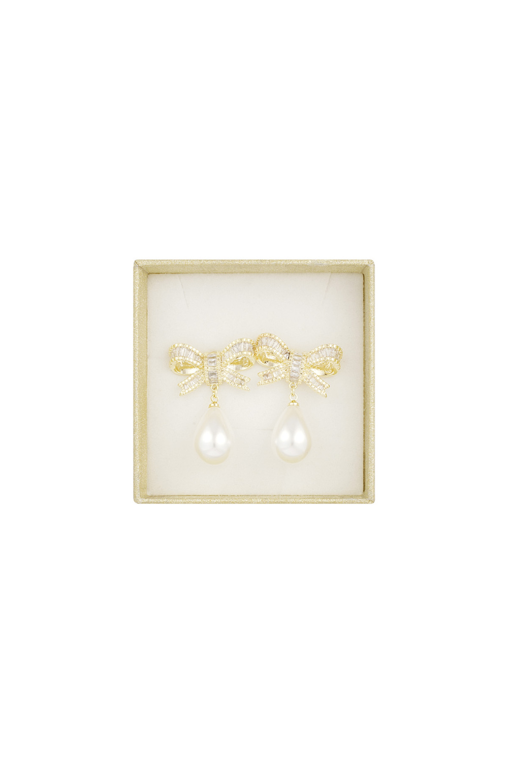 Boucles D'oreilles Classiques Avec Nœud Et Perles