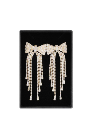Boucles D'oreilles En Forme De Nœud Scintillant Audacieux h5