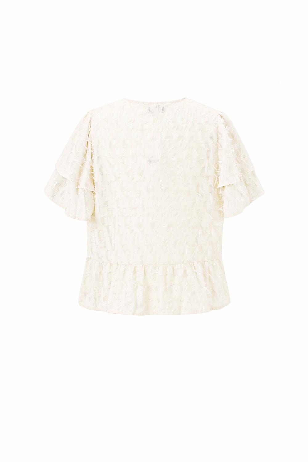 Tissu Polyester Fibre Femmes Tops Manches Courtes Élégant Attache Uni Image3