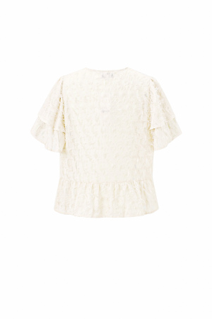 Tissu Polyester Fibre Femmes Tops Manches Courtes Élégant Attache Uni h5 Image3