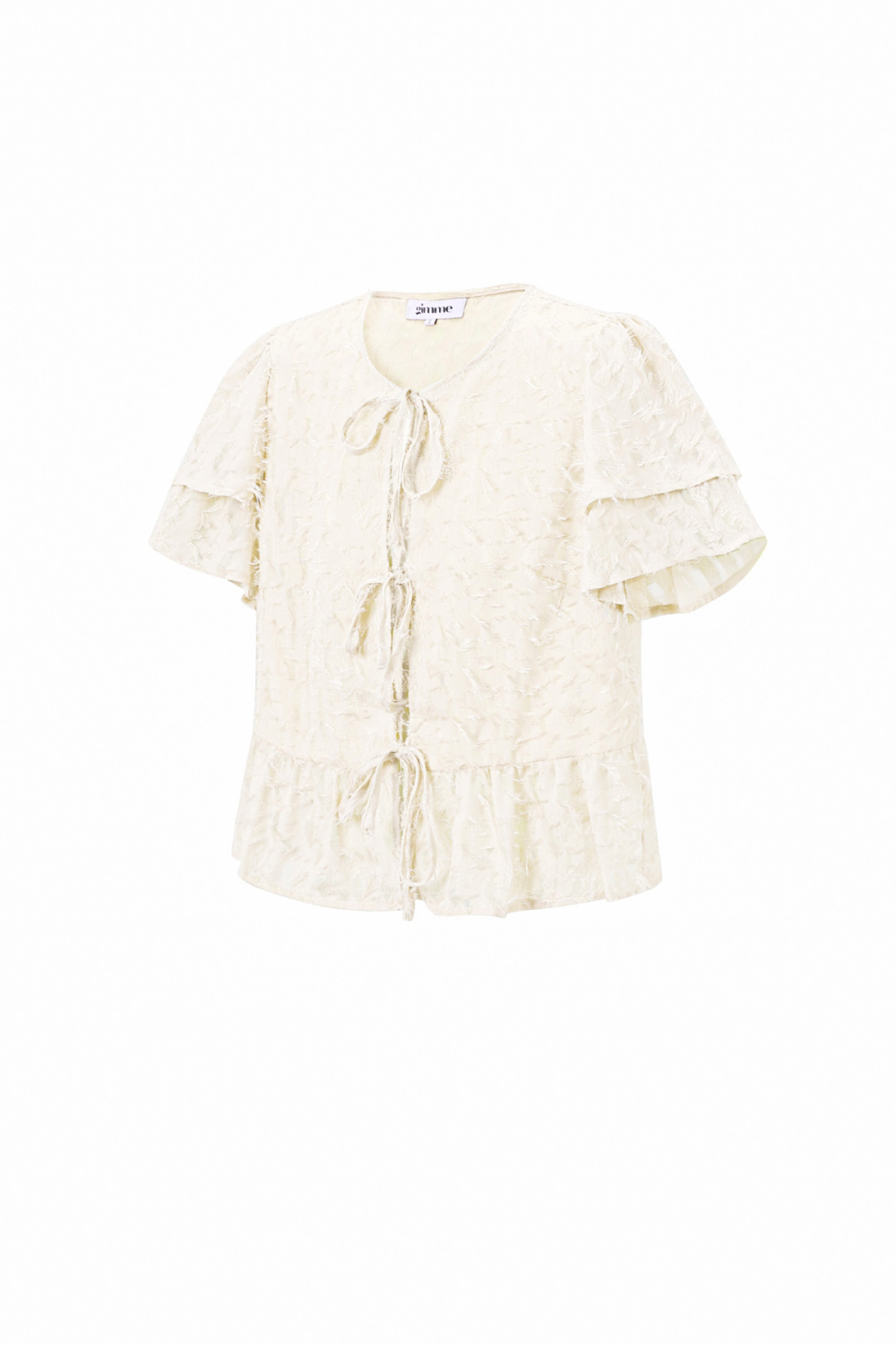 Tissu Polyester Fibre Femmes Tops Manches Courtes Élégant Attache Uni Image2