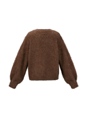 Tricot En Fibre De Polyester Femme Cardigan Tricoté Décontracté Couleur Unie h5 Image3