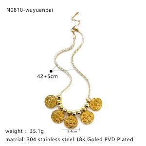Collier Pendentif Cœur Couleur Or (1 Pièce) h5 Image2