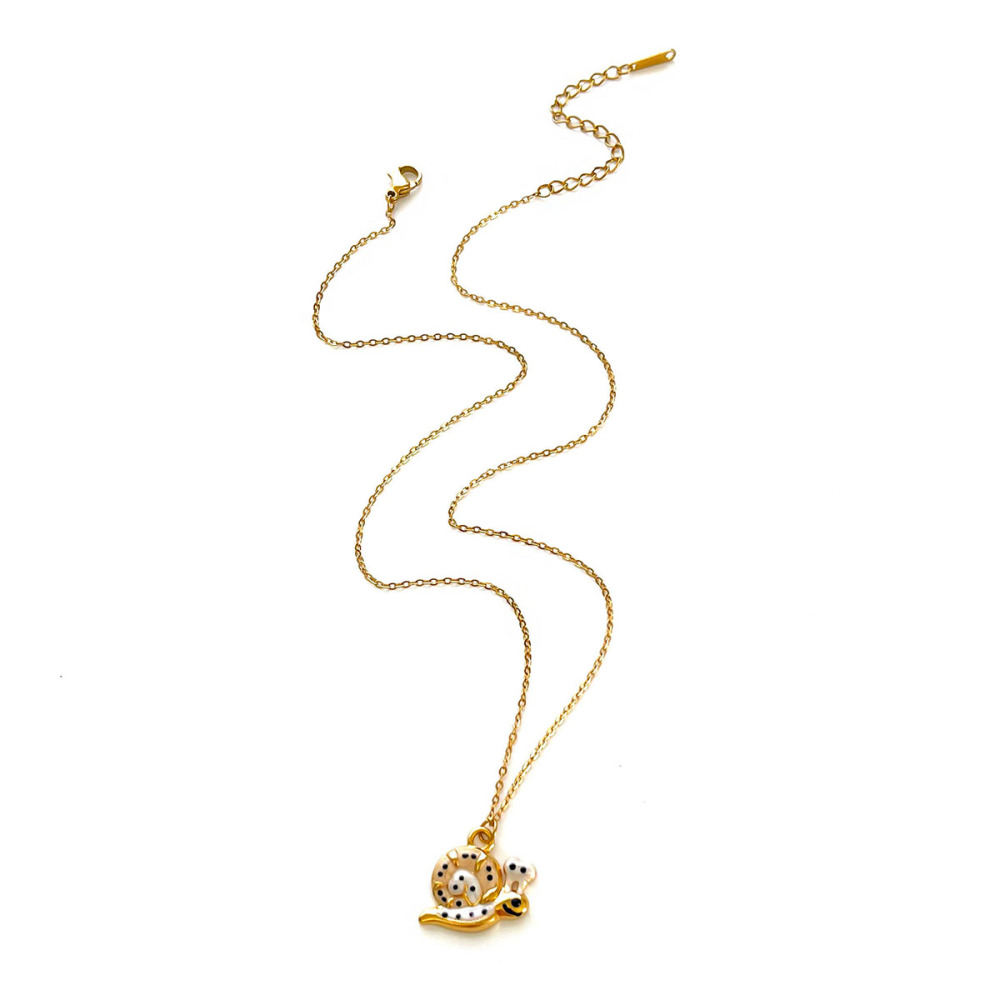 Collier Pendentif Animal En Acier Inoxydable Émaillé Étanche (1 Pièce) 