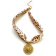 Collier pendentif rond ajouré en or Image4