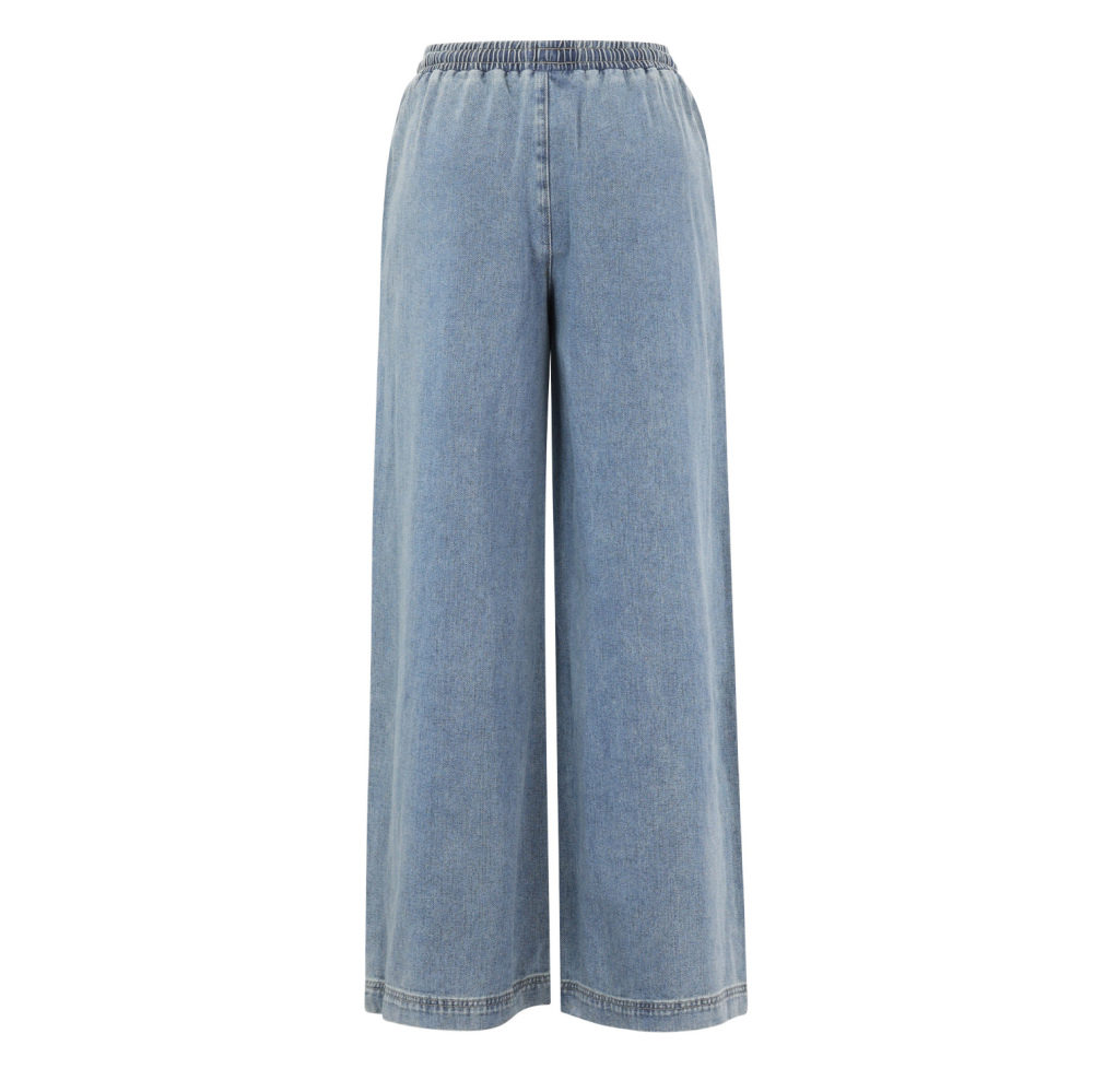 Coton Tissé Pantalon Large Femme Style Sportif Couleur Unie Image3
