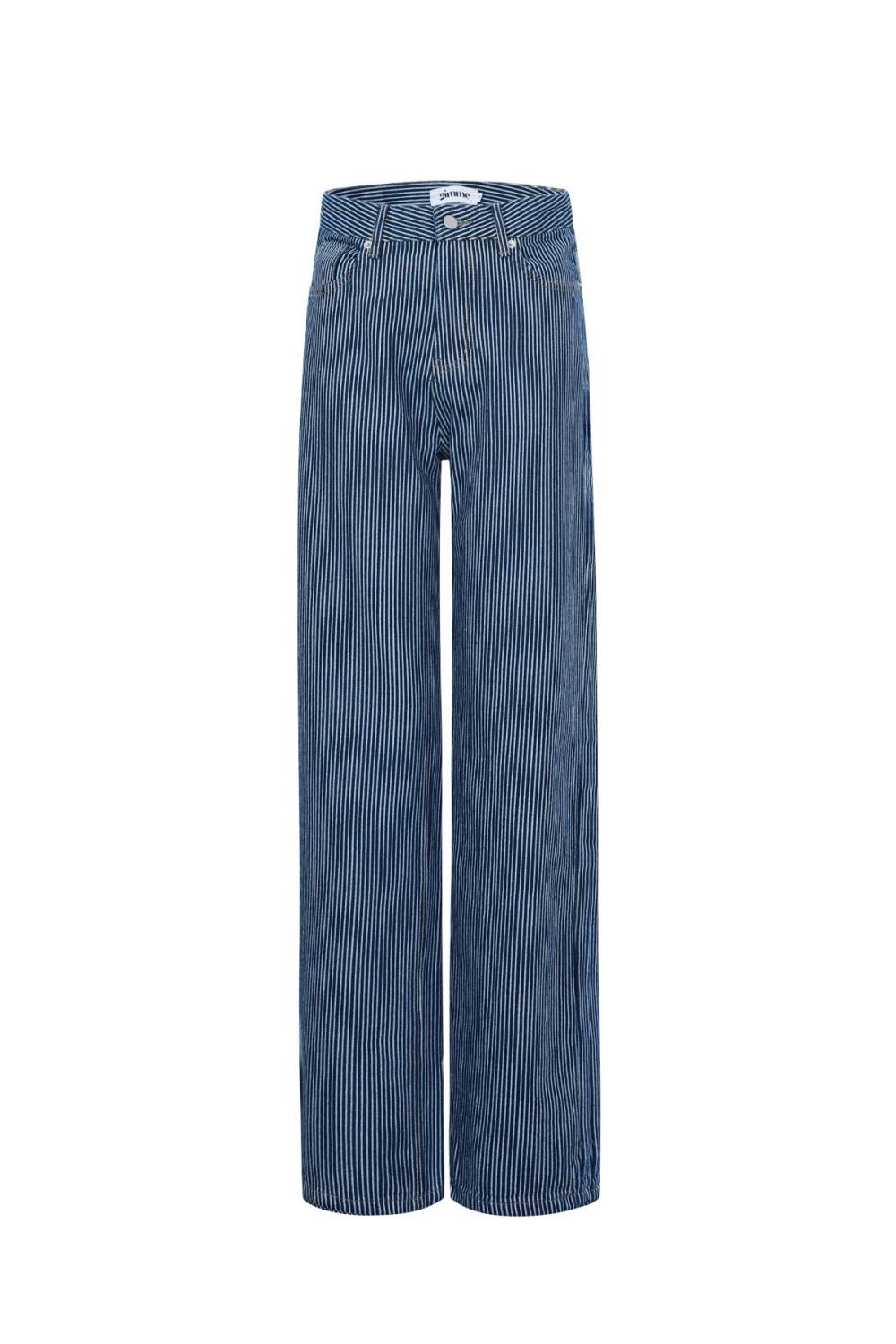 Coton Tissé Pantalon Droit Femme Casual Rayures 
