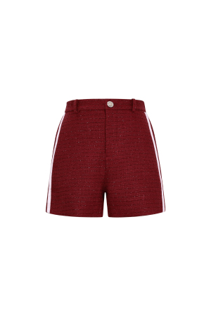 Shorts Femme Tissu Polyester Élégant À Carreaux Automne/Hiver h5